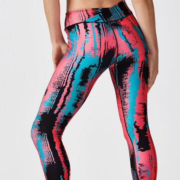 Fabletics Womens Powerhold Leggings Neon Pattern - Picture 2 of 6